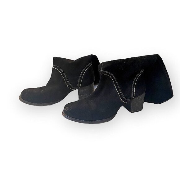 Bed Stu Black Suede Mid Calf Boots, chunky heel, Size 6 - Picture 5 of 16